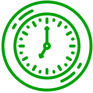 time in green color
